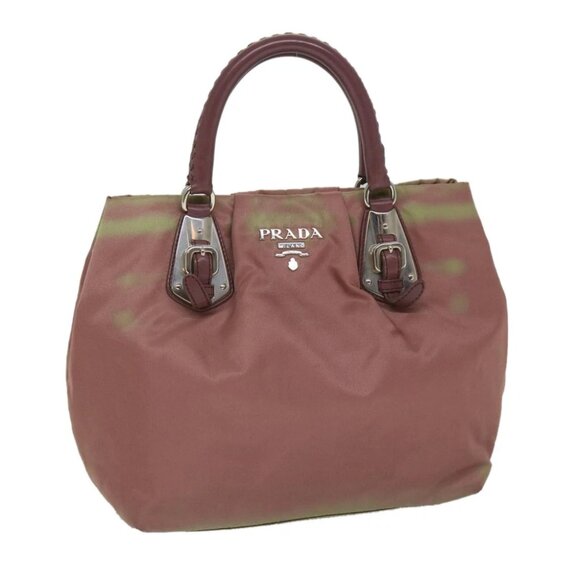 PRADA Hand Bag Nylon Pink Auth am5092 - Picture 1 of 16
